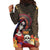 Mexico Day Of The Dead Hoodie Dress La Catrina Mix Cempasuchil Aztec Pattern