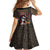 Mexico Day Of The Dead Kid Short Sleeve Dress La Catrina Mix Cempasuchil Aztec Pattern