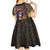 Mexico Day Of The Dead Kid Short Sleeve Dress La Catrina Mix Cempasuchil Aztec Pattern