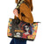 Mexico Day Of The Dead Leather Tote Bag La Catrina Mix Cempasuchil Aztec Pattern