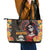 Mexico Day Of The Dead Leather Tote Bag La Catrina Mix Cempasuchil Aztec Pattern