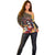 Mexico Day Of The Dead Off Shoulder Sweater La Catrina Mix Cempasuchil Aztec Pattern