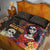 Mexico Day Of The Dead Quilt Bed Set La Catrina Mix Cempasuchil Aztec Pattern