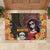 Mexico Day Of The Dead Rubber Doormat La Catrina Mix Cempasuchil Aztec Pattern