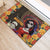 Mexico Day Of The Dead Rubber Doormat La Catrina Mix Cempasuchil Aztec Pattern