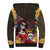 Mexico Day Of The Dead Sherpa Hoodie La Catrina Mix Cempasuchil Aztec Pattern