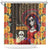 Mexico Day Of The Dead Shower Curtain La Catrina Mix Cempasuchil Aztec Pattern