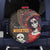 Mexico Day Of The Dead Spare Tire Cover La Catrina Mix Cempasuchil Aztec Pattern