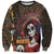 Mexico Day Of The Dead Sweatshirt La Catrina Mix Cempasuchil Aztec Pattern