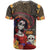 Mexico Day Of The Dead T Shirt La Catrina Mix Cempasuchil Aztec Pattern