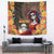 Mexico Day Of The Dead Tapestry La Catrina Mix Cempasuchil Aztec Pattern