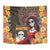 Mexico Day Of The Dead Tapestry La Catrina Mix Cempasuchil Aztec Pattern