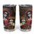 Mexico Day Of The Dead Tumbler Cup La Catrina Mix Cempasuchil Aztec Pattern