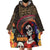 Mexico Day Of The Dead Wearable Blanket Hoodie La Catrina Mix Cempasuchil Aztec Pattern