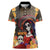 Mexico Day Of The Dead Women Polo Shirt La Catrina Mix Cempasuchil Aztec Pattern