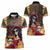 Mexico Day Of The Dead Women Polo Shirt La Catrina Mix Cempasuchil Aztec Pattern