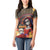 Mexico Day Of The Dead Women Polo Shirt La Catrina Mix Cempasuchil Aztec Pattern