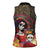 Mexico Day Of The Dead Women Sleeveless Polo Shirt La Catrina Mix Cempasuchil Aztec Pattern