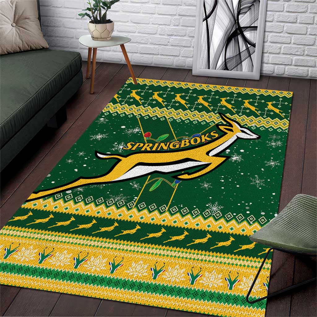 South Africa Christmas Rugby Area Rug Springboks Geseende Kersfees - Wonder Print Shop