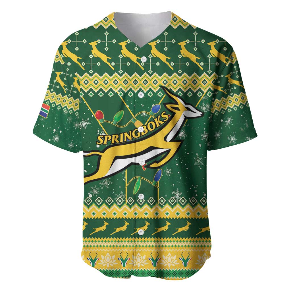 South Africa Christmas Rugby Baseball Jersey Springboks Geseende Kersfees - Wonder Print Shop