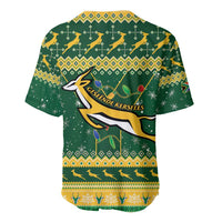 South Africa Christmas rugby jersey in yellow and green with Springbok graphic