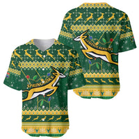 Christmas rugby baseball jersey with Springboks graphic and yellow-green pattern
