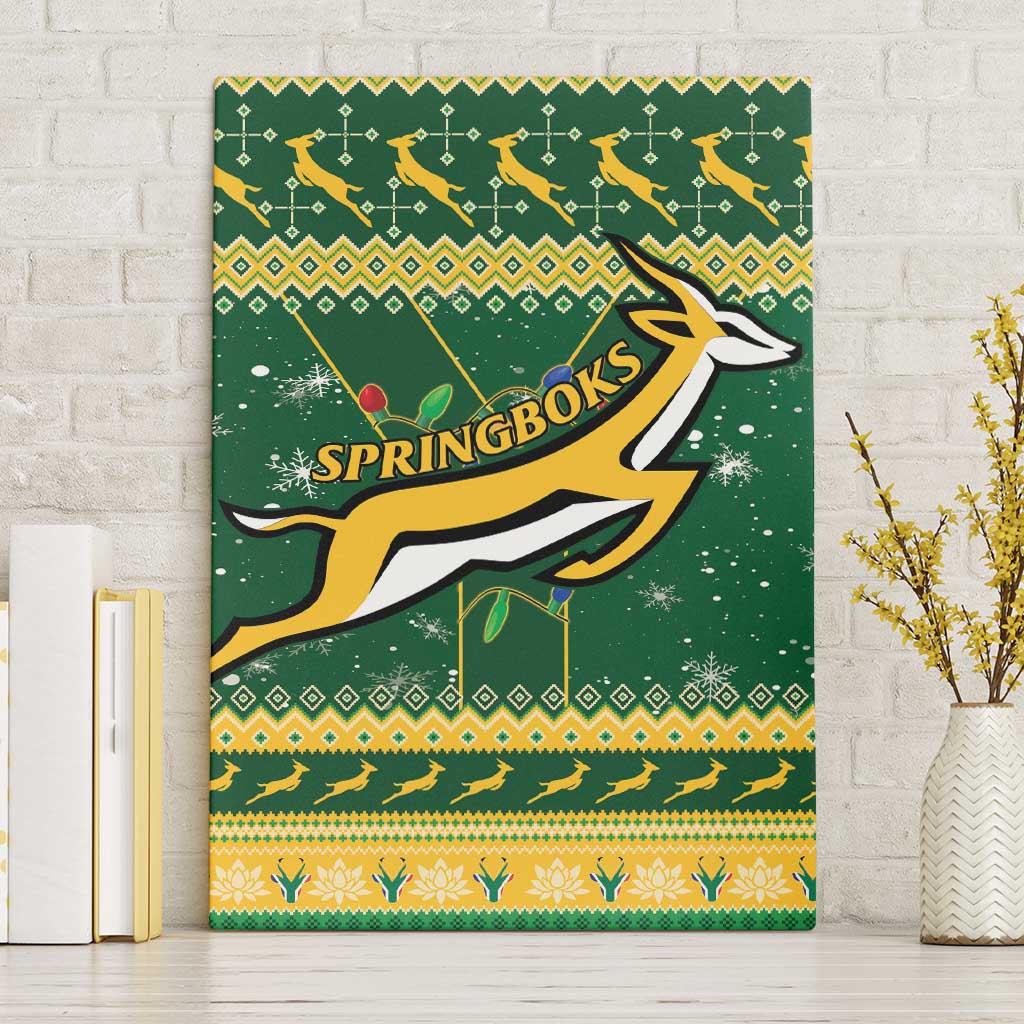 South Africa Christmas Rugby Canvas Wall Art Springboks Geseende Kersfees - Wonder Print Shop