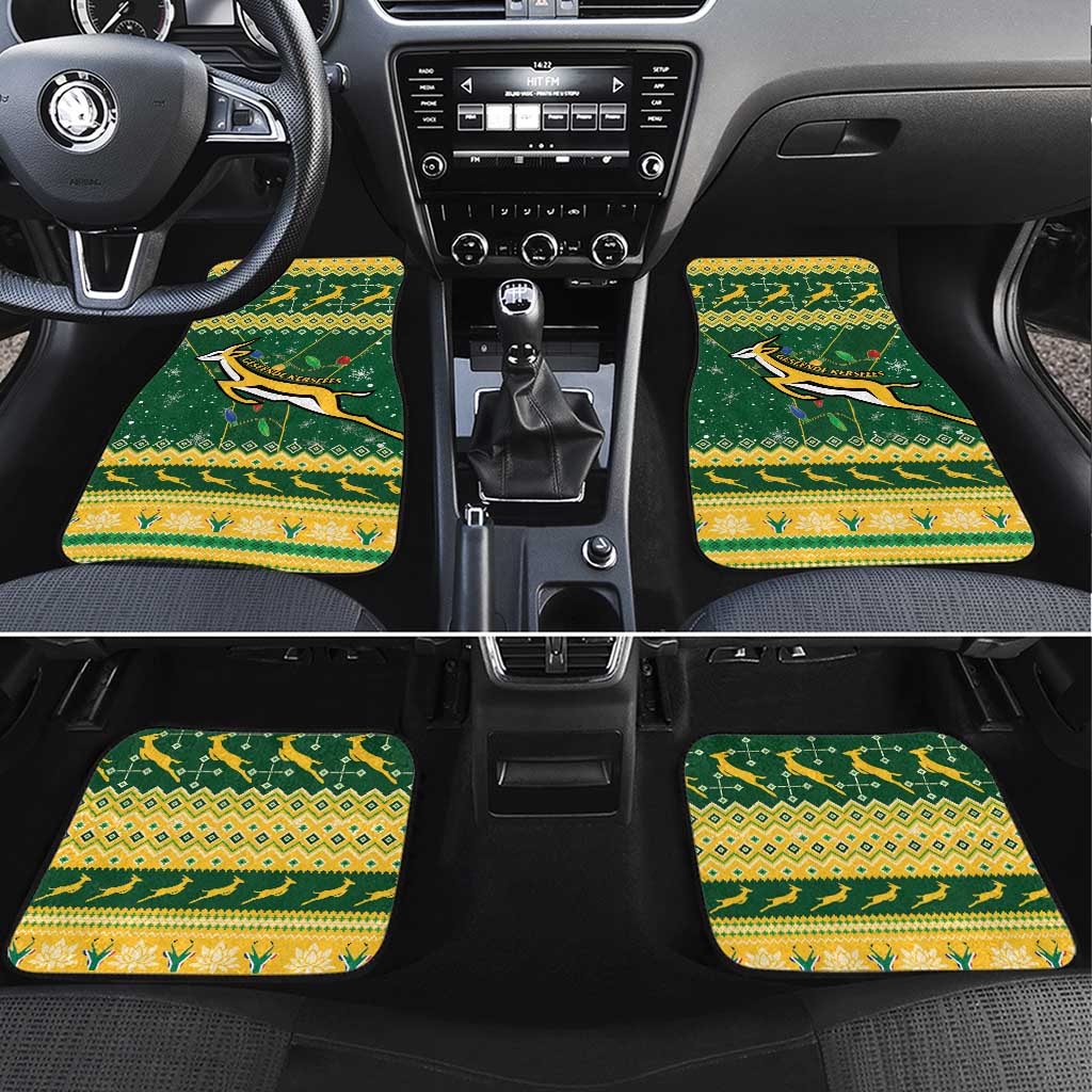 South Africa Christmas Rugby Car Mats Springboks Geseende Kersfees - Wonder Print Shop