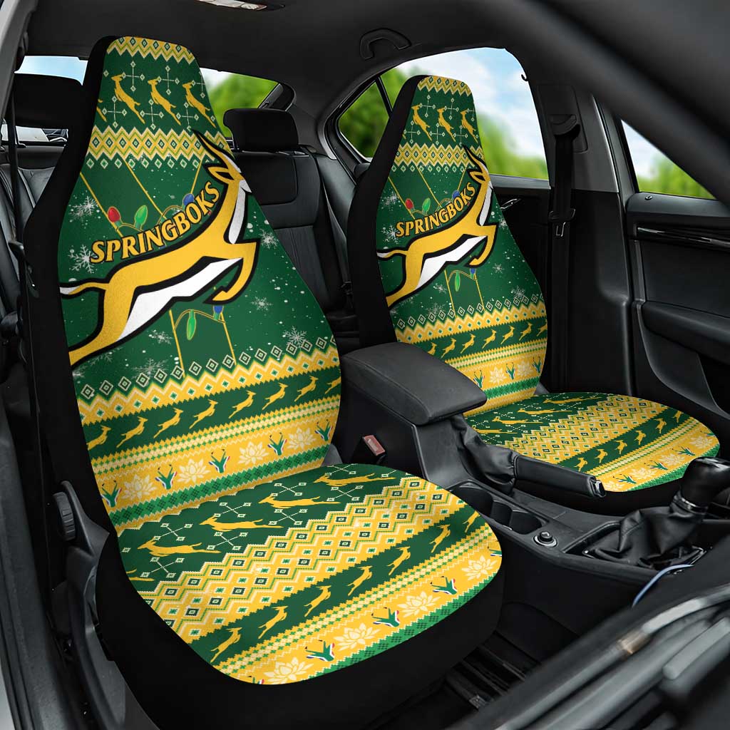 South Africa Christmas Rugby Car Seat Cover Springboks Geseende Kersfees - Wonder Print Shop