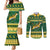 South Africa Christmas Rugby Couples Matching Mermaid Dress and Long Sleeve Button Shirt Springboks Geseende Kersfees