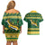 South Africa Christmas Rugby Couples Matching Off Shoulder Short Dress and Hawaiian Shirt Springboks Geseende Kersfees - Wonder Print Shop