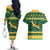 South Africa Christmas Rugby Couples Matching Off The Shoulder Long Sleeve Dress and Hawaiian Shirt Springboks Geseende Kersfees - Wonder Print Shop