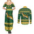 South Africa Christmas Rugby Couples Matching Summer Maxi Dress and Long Sleeve Button Shirt Springboks Geseende Kersfees - Wonder Print Shop