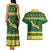 South Africa Christmas Rugby Couples Matching Tank Maxi Dress and Hawaiian Shirt Springboks Geseende Kersfees - Wonder Print Shop