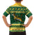 South Africa Christmas Rugby Family Matching Off The Shoulder Long Sleeve Dress and Hawaiian Shirt Springboks Geseende Kersfees - Wonder Print Shop