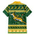 South Africa Christmas Rugby Family Matching Off The Shoulder Long Sleeve Dress and Hawaiian Shirt Springboks Geseende Kersfees - Wonder Print Shop