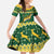 South Africa Christmas Rugby Kid Short Sleeve Dress Springboks Geseende Kersfees - Wonder Print Shop