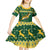 South Africa Christmas Rugby Kid Short Sleeve Dress Springboks Geseende Kersfees - Wonder Print Shop