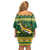 South Africa Christmas Rugby Off Shoulder Short Dress Springboks Geseende Kersfees - Wonder Print Shop