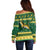 South Africa Christmas Rugby Off Shoulder Sweater Springboks Geseende Kersfees - Wonder Print Shop