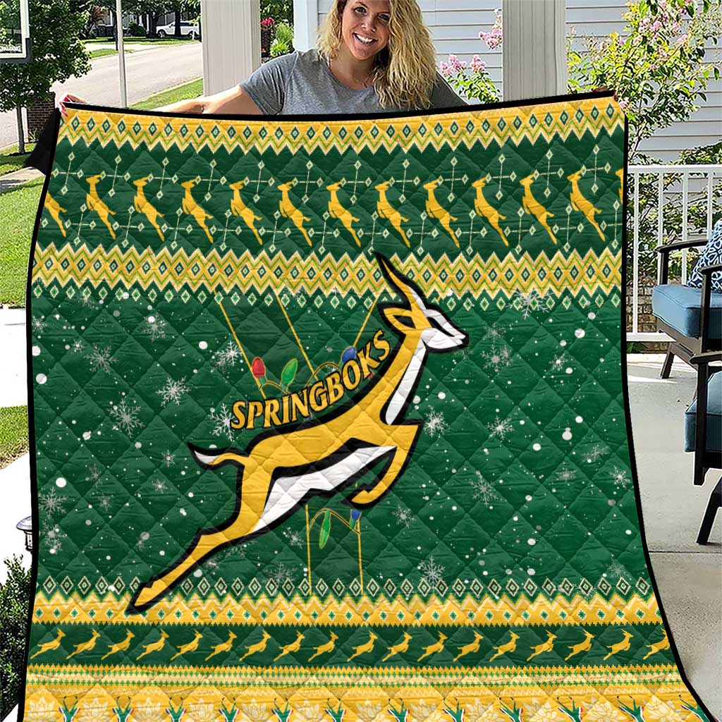 South Africa Christmas Rugby Quilt Springboks Geseende Kersfees - Wonder Print Shop