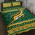 South Africa Christmas Rugby Quilt Bed Set Springboks Geseende Kersfees