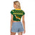 South Africa Christmas Rugby Raglan Cropped T Shirt Springboks Geseende Kersfees - Wonder Print Shop