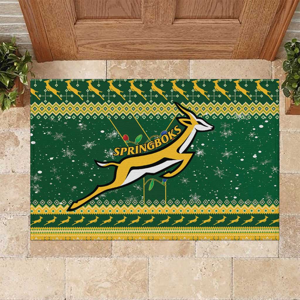 South Africa Christmas Rugby Rubber Doormat Springboks Geseende Kersfees