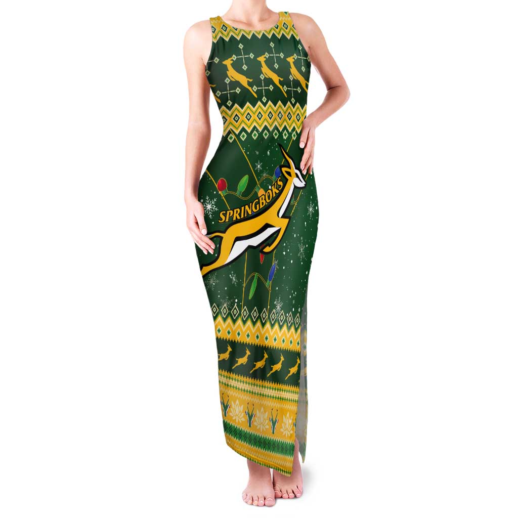 South Africa Christmas Rugby Tank Maxi Dress Springboks Geseende Kersfees