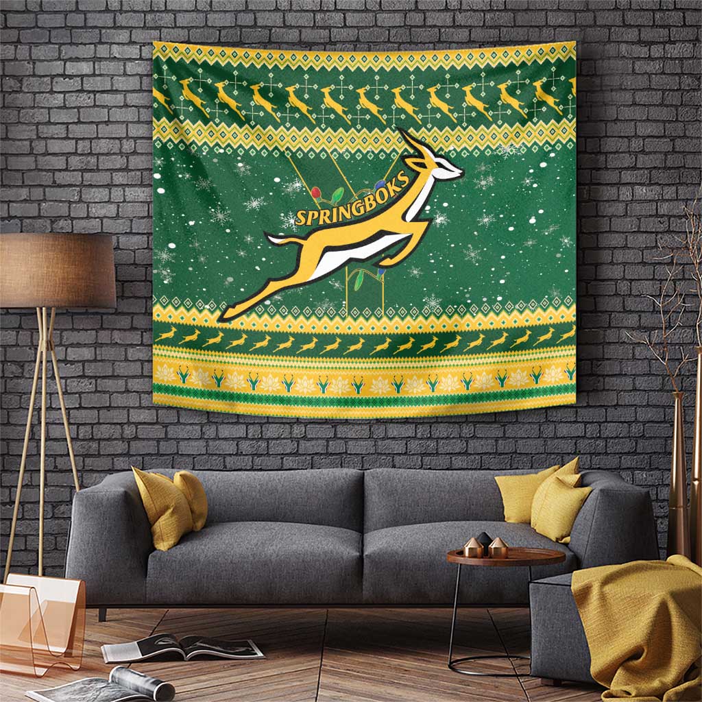 South Africa Christmas Rugby Tapestry Springboks Geseende Kersfees