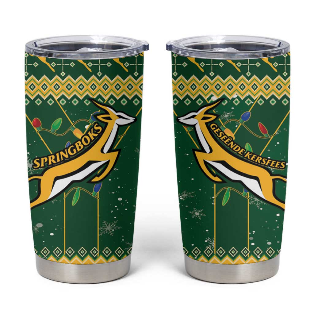 South Africa Christmas Rugby Tumbler Cup Springboks Geseende Kersfees