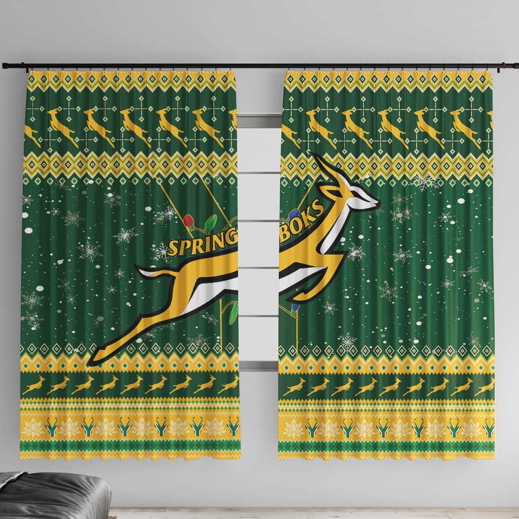 South Africa Christmas Rugby Window Curtain Springboks Geseende Kersfees - Wonder Print Shop