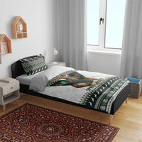 Springboks Christmas bedding set with mascot and bold 'SPRINGBOKS' stripe pattern in green