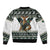 South Africa Christmas Rugby Bomber Jacket Springboks Mascot Mix African Pattern - Wonder Print Shop